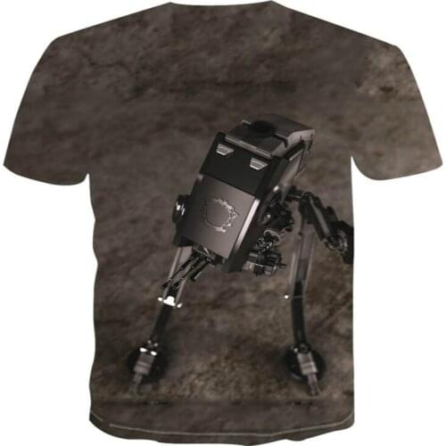 3D Robots Art Kid Print T-shirt Mens Summer Short Sleeve Black Casual Geometric Print Shirt XXS-6XL 2021 New Sonic Speed