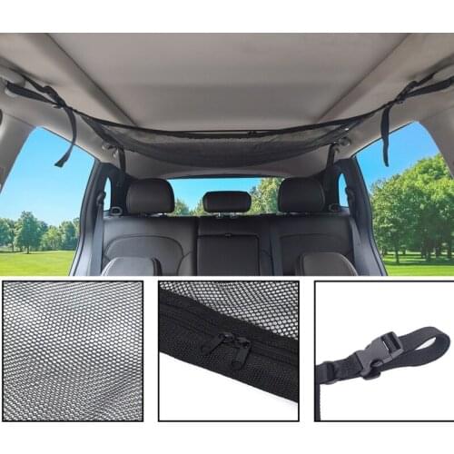 Balight Car Ceiling Mesh Storage Bag Roof Interior Cargo Universal Net Bag Adjustable Sundries Storage Bag