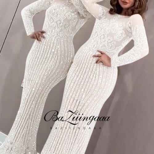 BAZIIINGAAA Luxury Woman Cocktail Dress Beaded Sequins Long Elegant Night Cocktail Party Formal Dresses for Wedding Plus Size