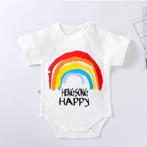 5Pcs/Bag Bodysuit For Newborns Summer Baby Girls Boy Clothes Baby Romper Short Sleeve Solid Color Cotton Infant Clothing