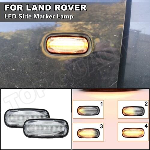 For Land Rover Discovery 2 1999-2004 Defender TD5 Freelander 1 2002-2005 Sequential Dyanmic Arrow Smoked LED Side Marker Light