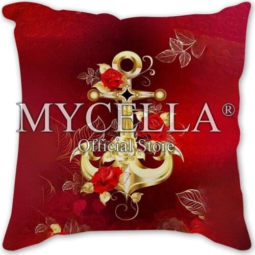 Hot Sale Cartoons rose Flowers Anchors Cushion Sofa Throw Pillow Cushion cover home decoration Pillowcase Watercolor 45*45cm