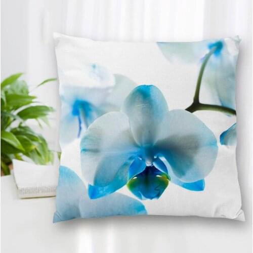 Custom Square Pillowcase Orchid Flower Plant Soft Pillow Cover Zippered More Size Two Sides Decorative Cushion Cover DIY Gift