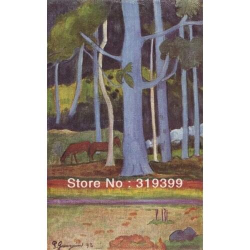 Oil Painting Reproduction on Linen canvas,Landschaft auf Tahiti by Paul Gauguin, 100% handmade,Free DHL Ship,Museum Quality