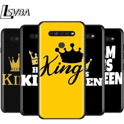 King Queen Crown for LG G8 G8S G8X V30 V35 V40 V50 V60 ThinQ Q60 K40 K50 K30 K41 K51 K61 K71 K22 Black Phone Case