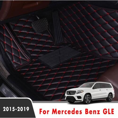 Car Floor Mats For Mercedes Benz GLE 2019 2018 2017 2016 2015 Artificial Leather Carpets Rugs Custom Auto Interior Accessories