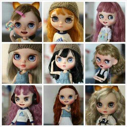 Customization doll DIY Nude joint body blyth doll For Girls not include clothes The eye chips are random, the hair can choose