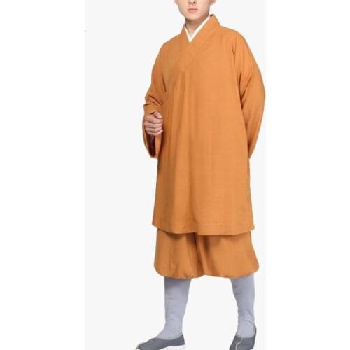 Unisex ice silk Summer&Spring buddhist zen shaolin monk kung fu suits lay martial arts clothing earthy yellow green/red/gray