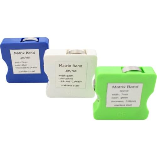 3 Meter Stainless Steel Matrice Bands 5mm/6mm/7mm Width 0.04mm Thichness Good Elastic Steel Matrix Strips Roll Dental Matrix