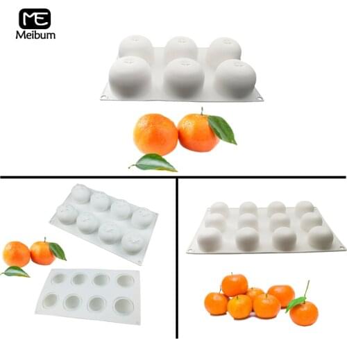 Meibum 3 Style Orange Shape Silicone Mold DIY Fondant Chocolate Cake Mould Fruit Mousse Dessert Modle Kitchen Pastry Baking Tool