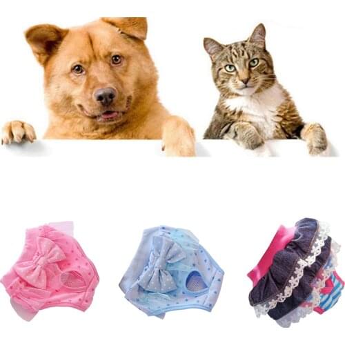 Soft Dog Menstrual Pants Princess Pet Panties Puppy Physiological Pants Sweet Princess Style Lace Physiological Pants