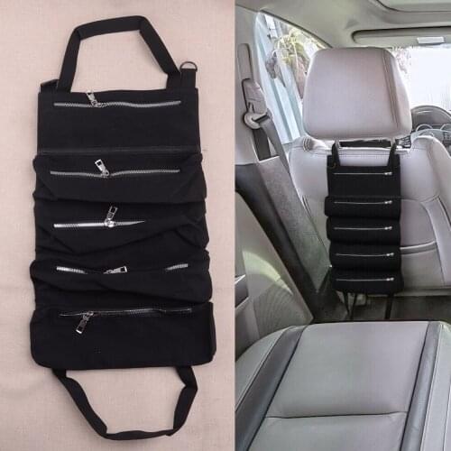 CITALL Black Multi-Purpose Tool Roll Up Storage Bag Wrench Organizer Seat Hanging Pouch Universal