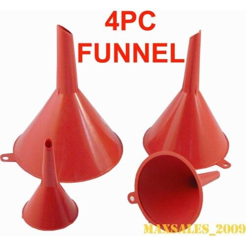 Droship 4Pcs Plastic Funnel Set For Car Oil Gas And Fluids Auto Kitchen Function Plastic Oil Pour Funnel Flexible Draining Tool