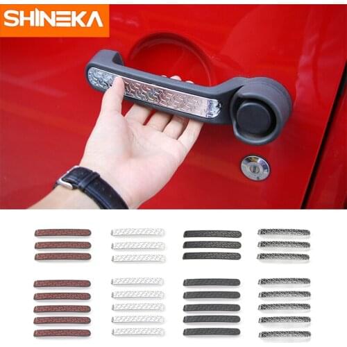 SHINEKA ABS Door Handle Cover Trims Sticker Fit For Jeep Wrangler 2007 + Car Styling Exterior Decoration Accessories