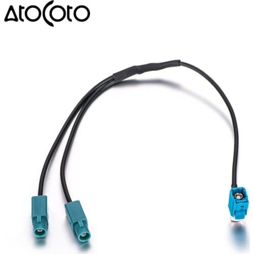 One Fakra Female to Two Fakra Male Conversion Cable 2 Fakra to 1 Fakra Radio Antenna Adapter for VW