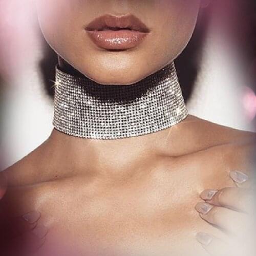18 rows rhinestone necklace girls ladies fashion shiny jewelry gifts 2021 new