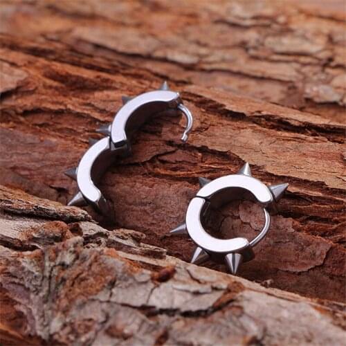 RONGQING 10pair/pack Fashion Earrings Stainless Steel Round Clip Earrings for women man Geometric gift 4*9mm