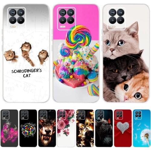 Silicone Soft Case For Realme 8 4G Case 6.4" Anti-knock Cute Animals Phone Cover Back Case For Oppo Realme 8 Pro Realme8 Shell