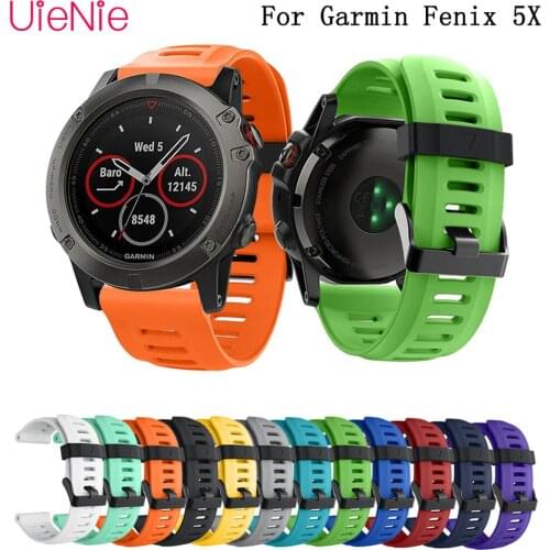 26mm silicone soft band bracelet wrist strap for Garmin Fenix 5X GPS Smart Watch band Strap Replacement wristband accessories