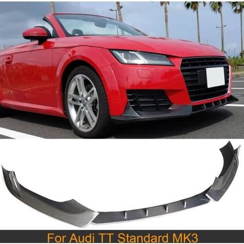 Car Front Bumper Lip Spoiler Splitters For Audi TT Standard MK3 2015 - 2018 Carbon Fiber Front Bumper Lip Spoiler Splitters