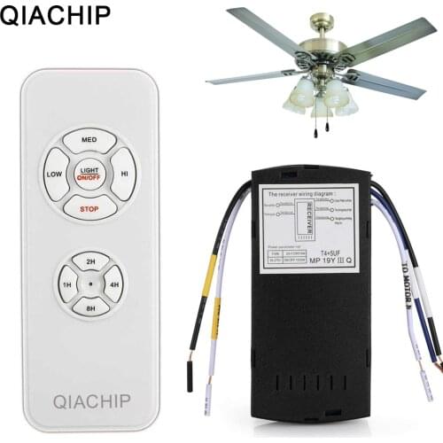QIACHIP Universal Ceiling Fan Lamp Remote Control Kit AC 110-240V Timing Control Switch Adjusted Wind Speed Transmitter Receiver
