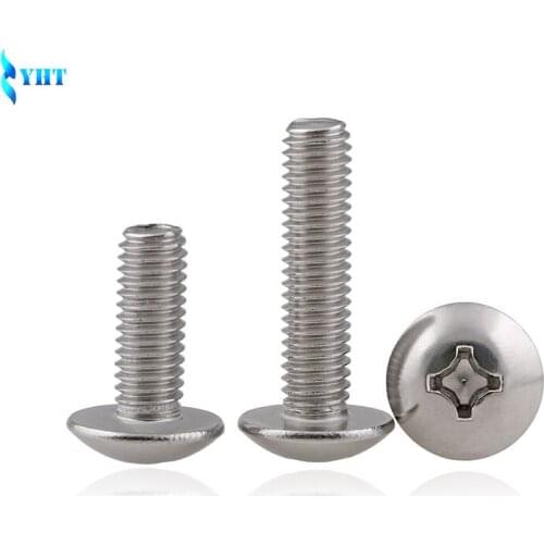 M3 M4 M5 M6 304 Stainless Steel Mushroom Head Screws JISB1111T Large Flat Head Machine Screws Large Flat Head Screw SUS304