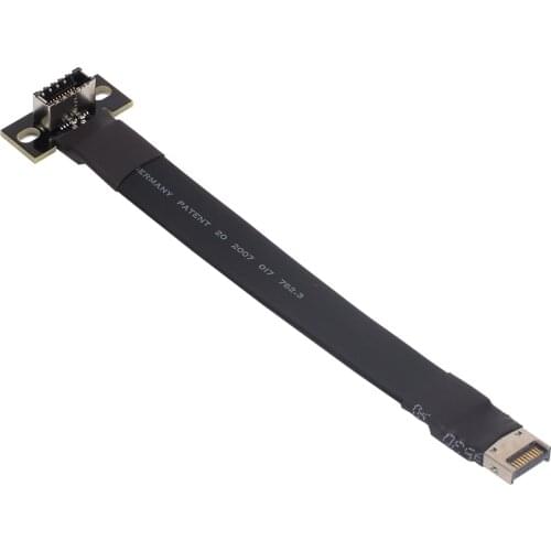 Internal USB 3.1/3.2 Type-E Male to Type-E Female Adapter Flat Ribbon Expansion Cable for PC Motherboard Connector Riser USB-E