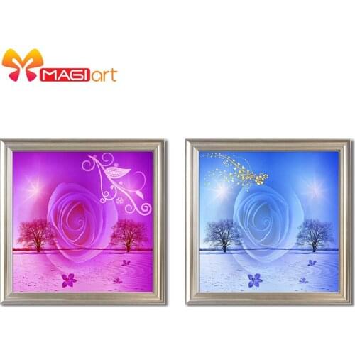 Cross stitch kits Embroidery needlework sets 11CT water soluble canvas patterns 14CT Mordern style Rose dreams-NCMF113