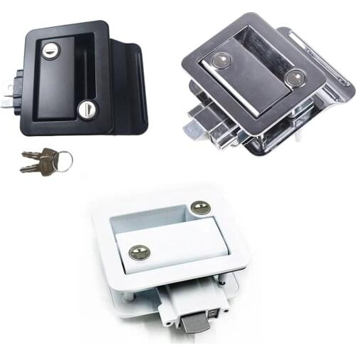 RV Entry Door Lock with Paddle Deadbolt Motorhome Trailer Safety Lock Panel Hardware Universal Metal Lock