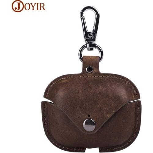 JOYIR Genuine Leather Headphone Case for Airpods Pro Luxury Protective Cover for AirPods Case Earpods Accessories Earphone Bags