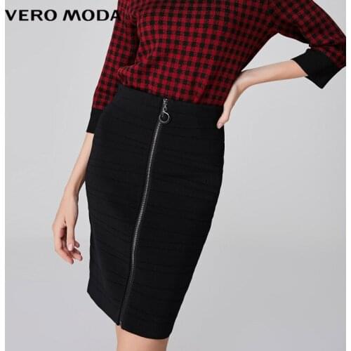 Vero Moda Women Slim-Fit Zip Design Knitted Skirt | 31941J505