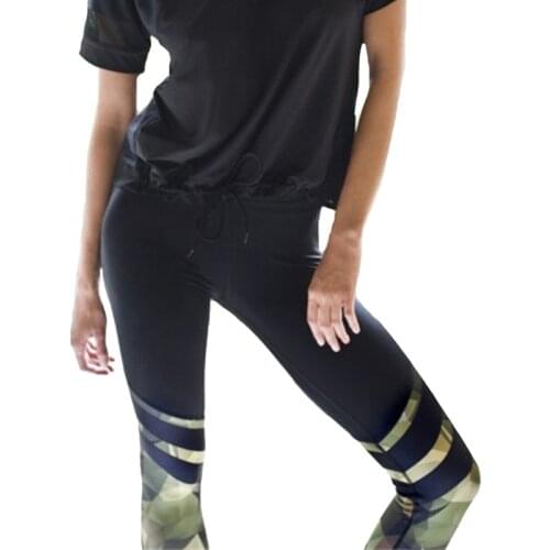 YSDNCHI Womens Leggings Gym Fitness Leggins High Waist Push up Leggings Bodybuilding Stripe Print Female Sportswear Pants