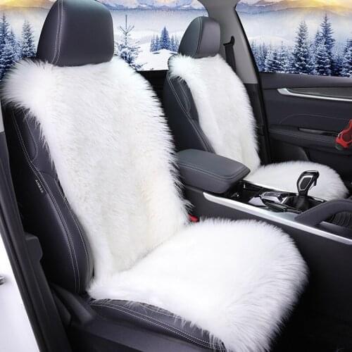 1pc Car Front seat Cover Soft Long Plush cushion Fur Winter Seats Carpets Mats Protection Pad Auto Accessories For Kia lada audi