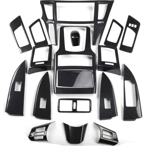 18pcs Car Accessories For Subaru Outback 2010-2014 Left Hand Drive Car Window Lift Switch Panel Gear Shift Steering Wheel Trim