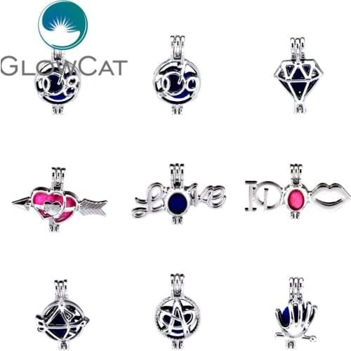 20pcs 2019 Year Love Letters Charms Beads Cage Jewelry Making Supplies Essential Oil Diffuser Pearl Cage for Oyster