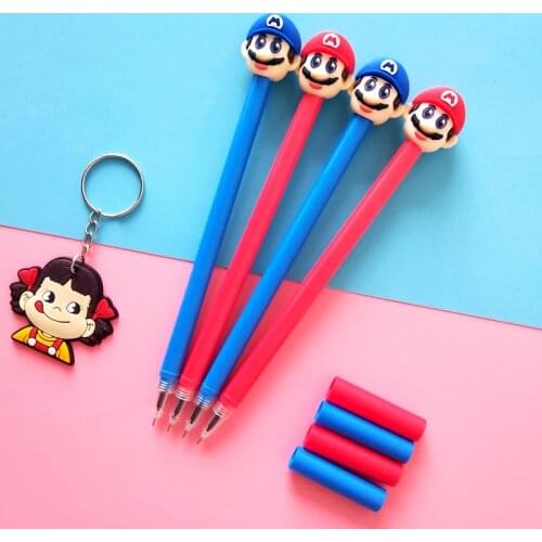 36 pcs/lot Super Marie Mario Gel Pen Cute 0.5 mm black ink Signature Pen Escolar School writing Supplies Promotional Gift