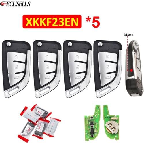 5Pcs/Lot XKKF23EN Xhorse 3 Buttons Knife Style Wire Universal Remotes Car Key for VVDI Key MAX VVDI2 Mini Key Tool