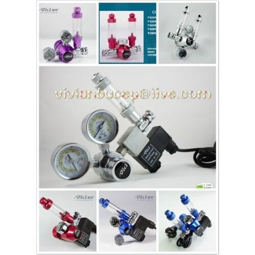 Aquarium DICI CO2 Regulator, DICI,coil plants! Solenoid Check Valve, Speed control Valve, bubble counters, CO2 table