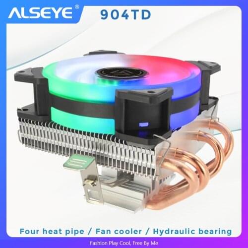 ALSEYE CPU Cooler 4 Heat-pipes with 120mm 4-Pin PWM function RGB Cooling Fan for LGA 1155/1151/1150/1366/AM2+/AM3+/AM4