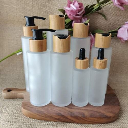 Bamboo Cosmetic Packaging Spray perfume Bottles 150ml 120ml 100ml Biodegradable Wooden Hemp CBD oil Cream Bottles Natural Luxury