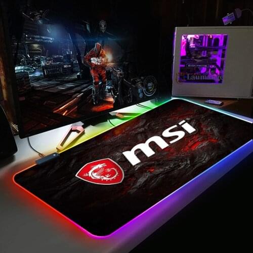 MSI DIY Custom RGB Large Gaming Glowing Led Extended Illumination Mouse Pad Locking Edge Mousepad Keyboard Desk Mat for CSGO