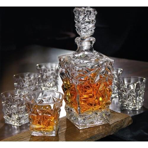 Creative Crystal Glass Wine glass whiskey brandy snifters glass Set Wine Bottle Decanter Wine Bottle and cup set nice Gift