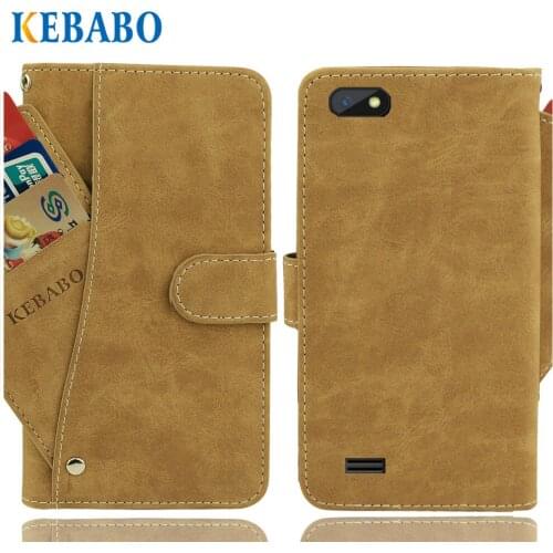 Vintage Leather Wallet Senseit C155 Case 5" Flip Luxury 3 Front Card Slots Cover Magnet Stand Phone Protective Bags