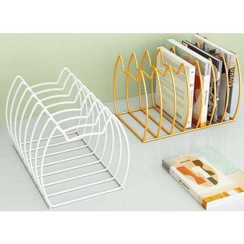 Creative Cat Ear Shaped Metal Bookends Book Support Stand Desk Organizer Storage Holder Shelf Office Accessories