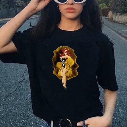Colored Modern sexy lady T-shirt women 100% Cotton funny Vintage casual graphic grunge hipster Fashion unisex tee top fit tshirt