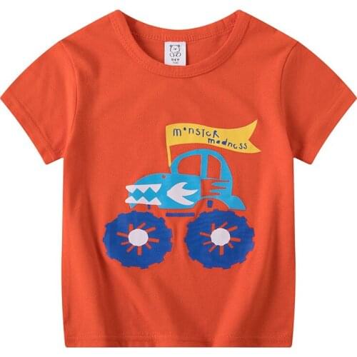 ZWF837 Kids T-shirt Cartoon Pattern Tops For Girls Costume Summer Fashion Good Quality Cotton Baby Short Sleeve Boy Clothes