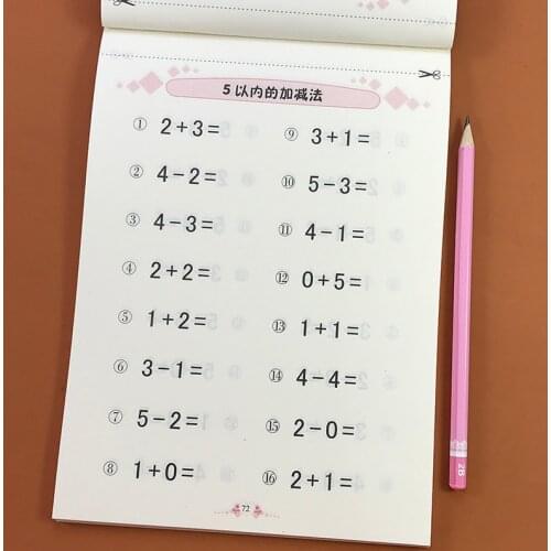 Children Addition And Subtraction Learning Math Exercise Copybook For Kids Children Textbook Math Practice Book Age 3-6