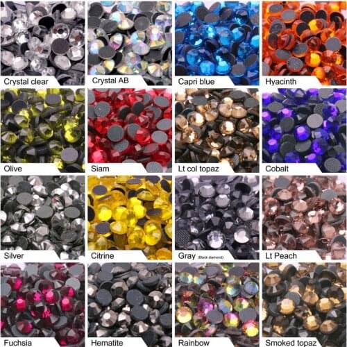 DMC Mix size Hotfix Crystal Stone SS6-SS30 Flatback Glass Rhinestone 50G/20G/10G/5G/2G Free shipping