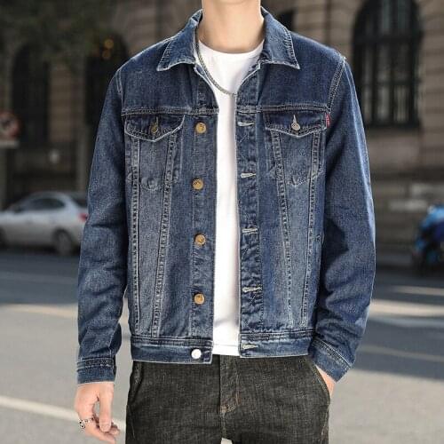 Jeans Coat Mens Denim Jackets Spring Autumn Clothing Streetwear Casual Slim Fit Tops MA015