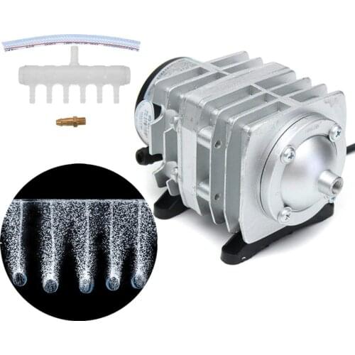 220V 25W/30W/35W/45W Electromagnetic Aquairum Air Compressor Fish Tank Supper High Power Air Pump Pond Aerator With Air Divider